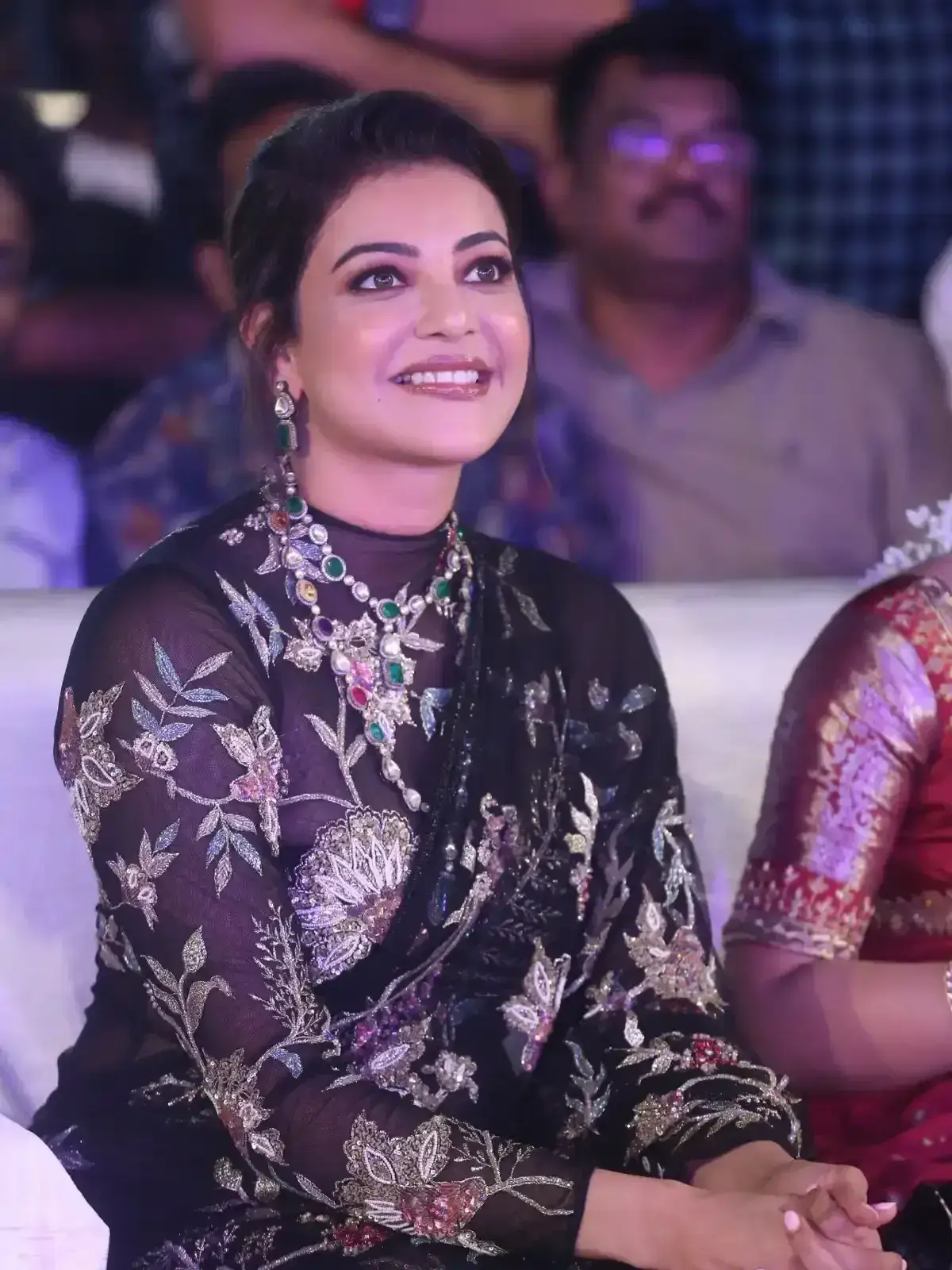 Kajal Aggarwal In Black Saree At Bhagavanth Kesari Movie Launch